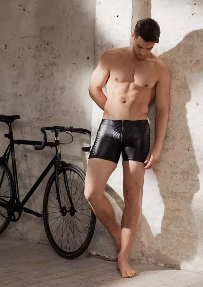 NEK vyriškos matinės motociklininko stiliaus kelnės XL su siūlėmis, juodos