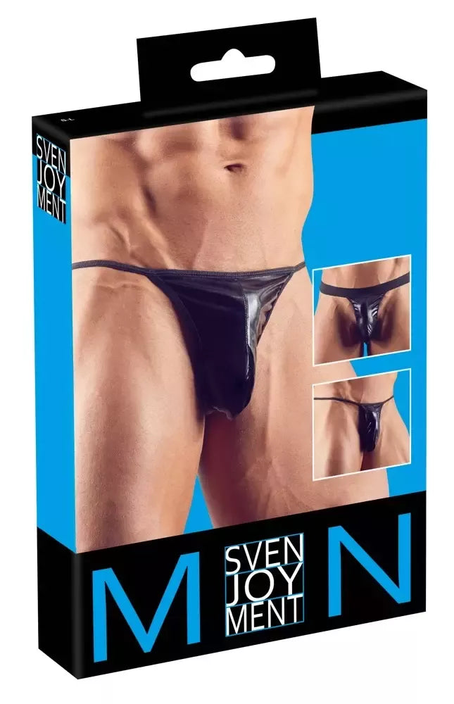 NEK vyriškų apatinių trikotažo rinkinys, 3 vienetai, „wet look“, S-L, juodas, tamprus audinys