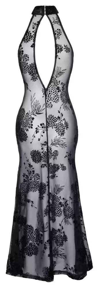Noir Handmade ilga gėlėta Powernet suknelė XL juoda