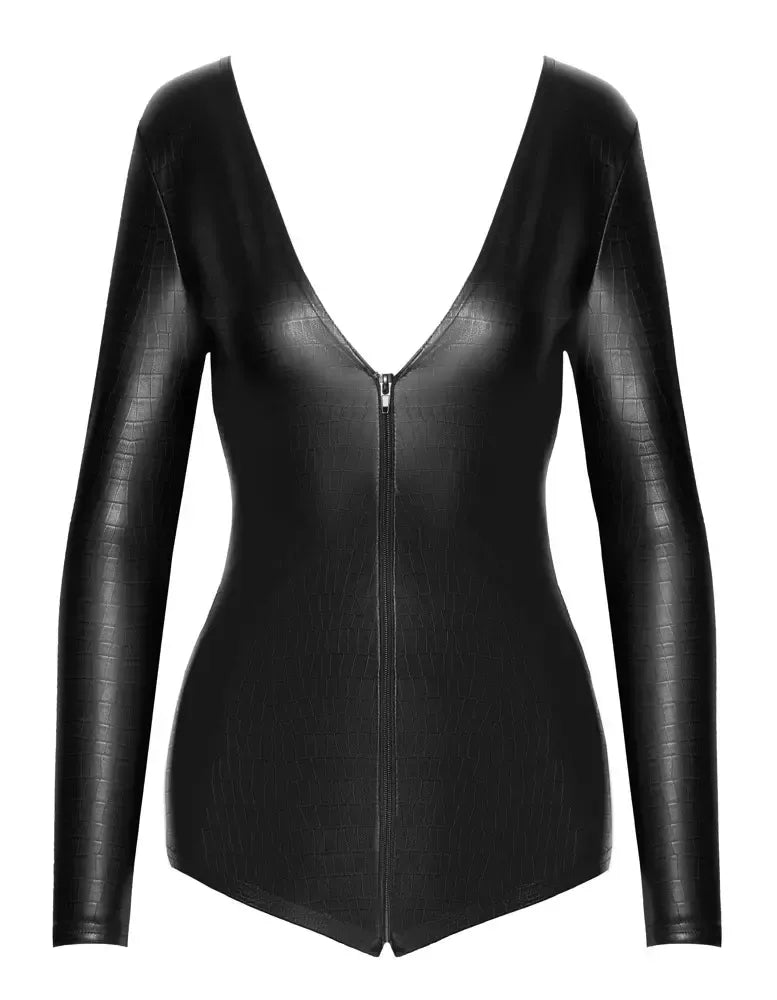 Noir Handmade ilgarankovis bodis su matiniu gyvatės odos efektu, S/M