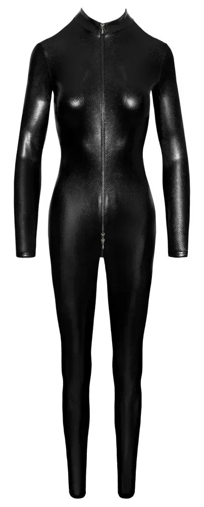 Noir Handmade Jumpsuit Zip M su gyvatės odos raštu, juodas, dydis M