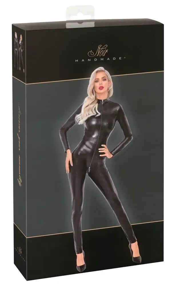 Noir Handmade Jumpsuit Zip M su gyvatės odos raštu, juodas, dydis M