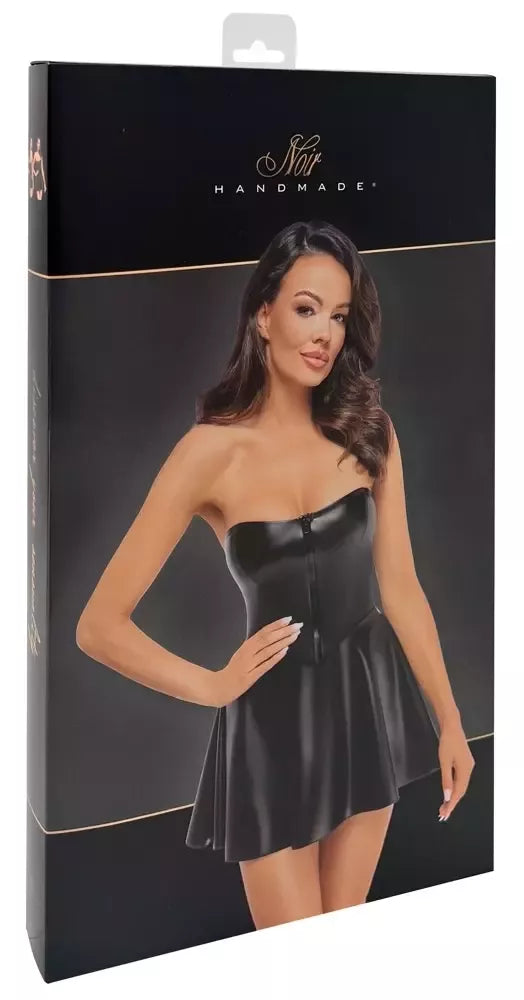 Noir Handmade Libido Tube Dress S – „Powerwetlook“ juoda mini suknelė