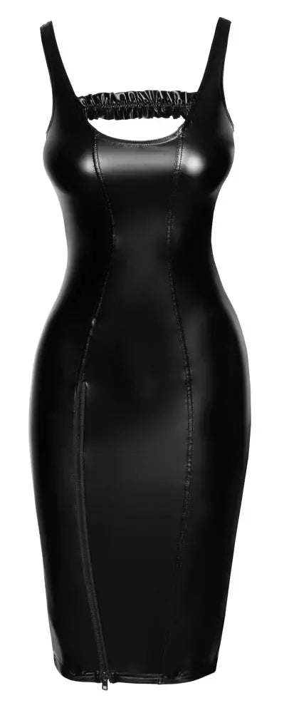 „Noir Handmade“ midi suknelė „Powerwetlook“, juoda, L dydis
