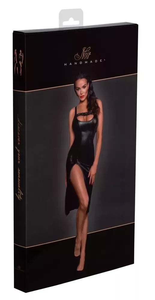 „Noir Handmade“ midi suknelė „Powerwetlook“, juoda, L dydis