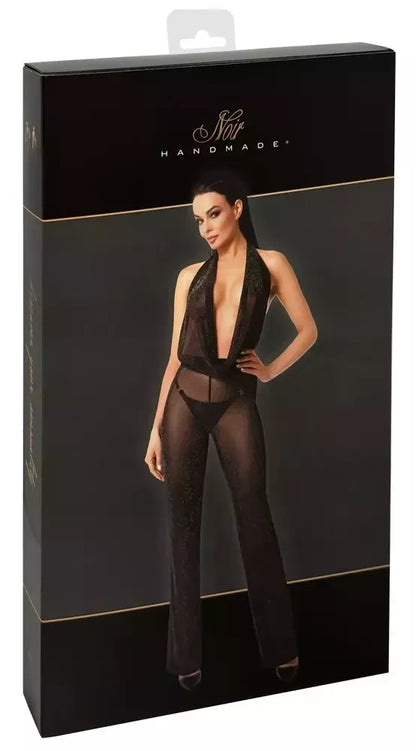 Noir Handmade Orgia kombinezonas iš tiulio, dydis XL, juodas, permatomas