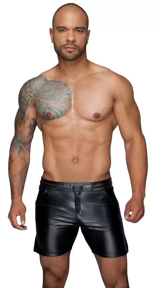 Noir Handmade Powerwetlook vyriški šortai M – tamprūs ir su kišenėmis