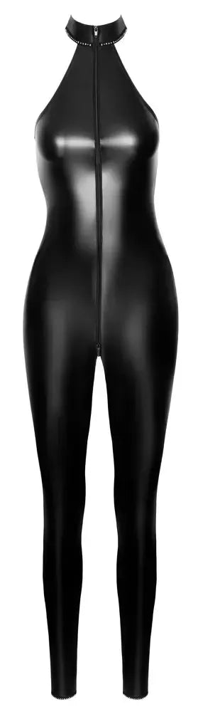Noir Handmade Rhine Powerwetlook kombinezonas XL su cirkoniais, juodas