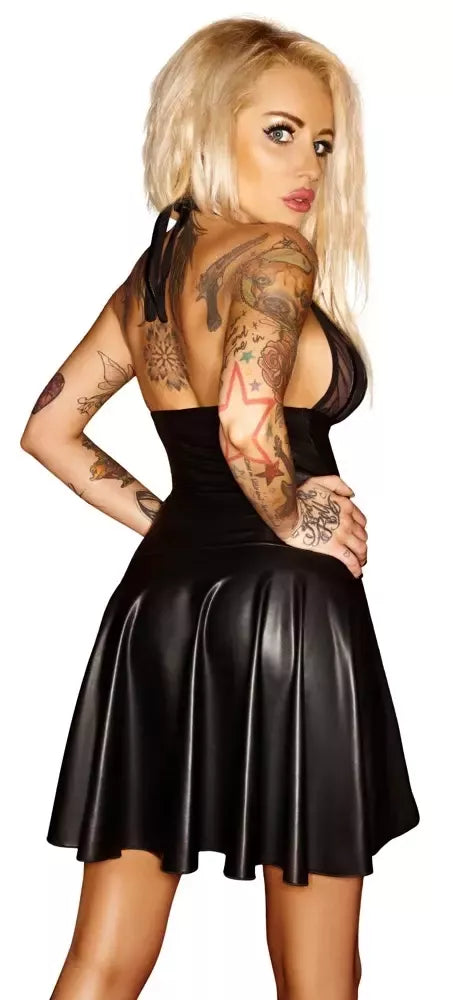 Noir Handmade suknelė S, dvipusis užtrauktukas, juoda, "Power Wet Look" ir vinilo apdaila