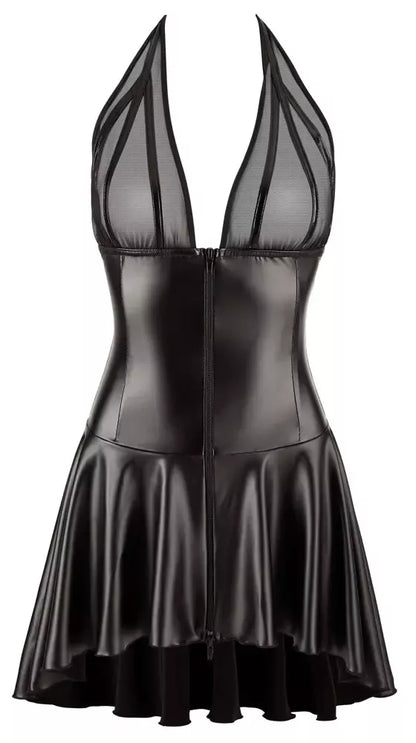 NOIR Handmade suknelė XL, dvipusis užtrauktukas, „Powerwetlook“, juoda, vinilo detalės