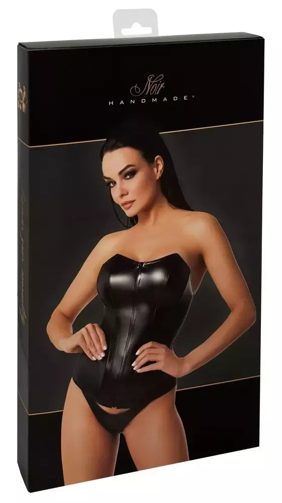 Noir Orgia Mysteria korsetas be petnešėlių, powerwetlook, juodas, M dydis