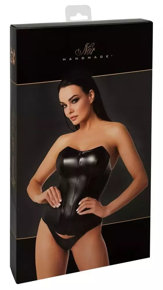 Noir Orgia Mysteria korsetas be petnešėlių, powerwetlook, juodas, M dydis