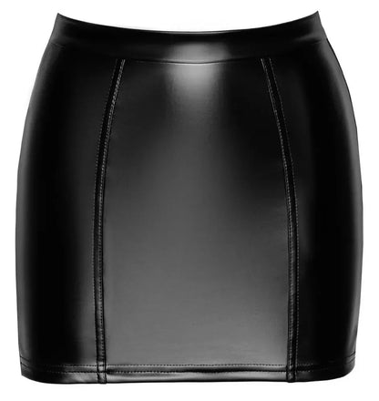 Noir Orgia Skirt S juodas powerwetlook su nėrinių detalėmis