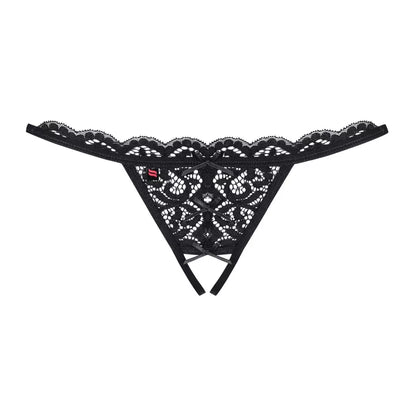 Obsessive 831-THC-1 nėriniuotos kelnaitės be klynuko (thong) S/M su dekoratyviniais kaspinėliais