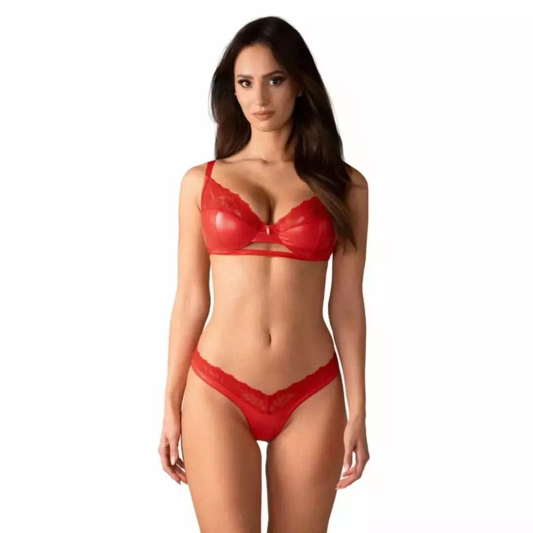 Obsessive Aliosa Gift Box Red – prabangus apatinio trikotažo rinkinys su kvepalais ir vonios bomba, L/XL