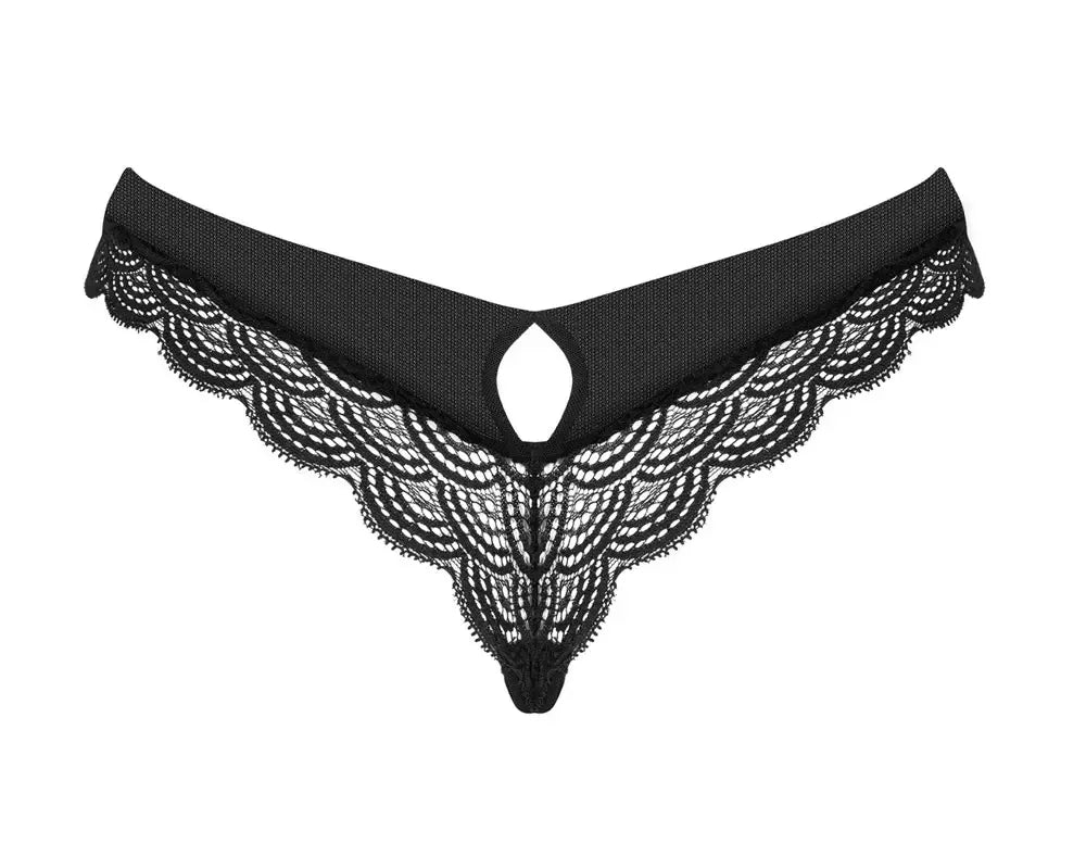 „Obsessive Chemeris“ juodos nėriniuotos kelnaitės M/L – elegantiškas tamprus dizainas