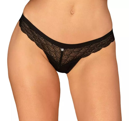 „Obsessive Chemeris“ juodos nėriniuotos kelnaitės M/L – elegantiškas tamprus dizainas