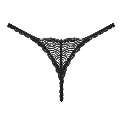 Obsessive Chemeris Nėriniuotos Tanga Kelnaitės Black XS/S – Minkšto, Tampraus Dizaino