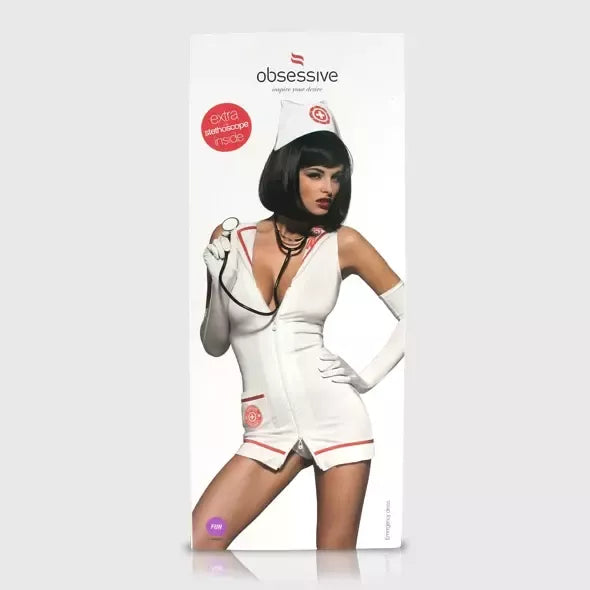 Obsessive Emergency Uniform Set S/M – slaugytojos stiliaus kostiumas, pilnas komplektas