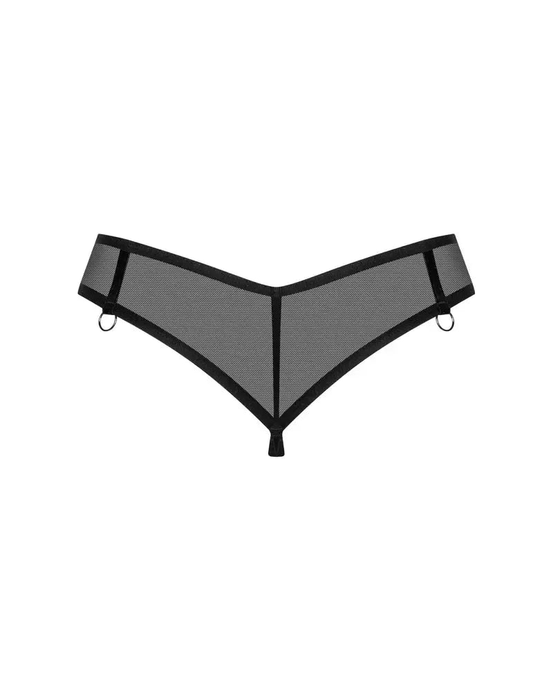 Obsessive Glandez Thong XL/2XL juodos permatomos kelnaitės