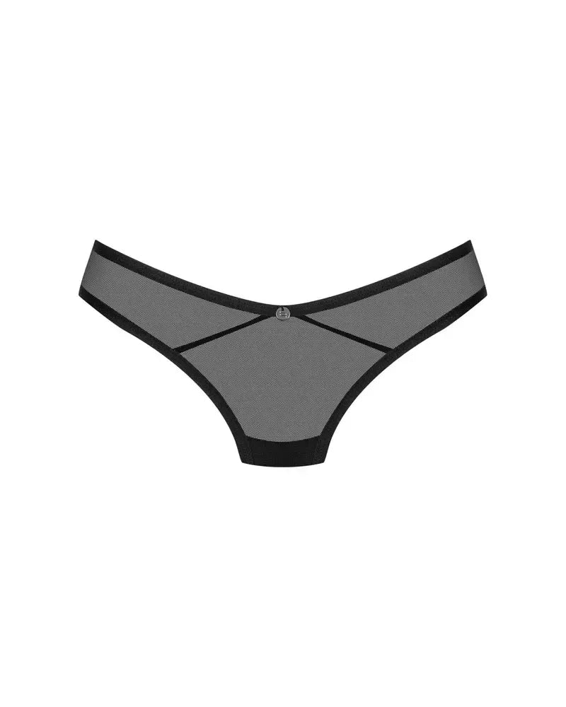 Obsessive Glandez Thong XL/2XL juodos permatomos kelnaitės