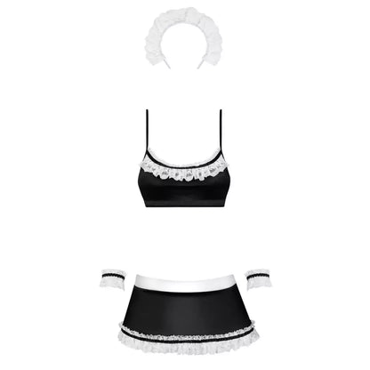 Obsessive Maid Costume S/M – elegantiškas tarnaitės kostiumas su aksesuarais