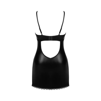 Obsessive Norides naktinukai ir stringai, juodi, XL/2XL - į odą panaši išvaizda, reguliuojamas prigludimas