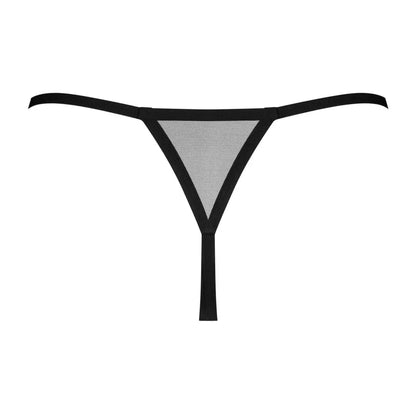 Obsessive Novenes juodi atviro tarpukojo stringai XL/2XL – elegantiškas dryžuotas akcentas