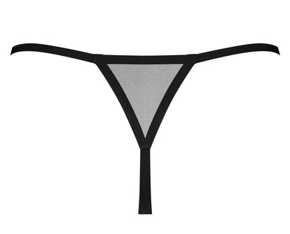 Obsessive Novenes permatomos dirželio tipo kelnaitės XL/2XL su cirkonio akcentu