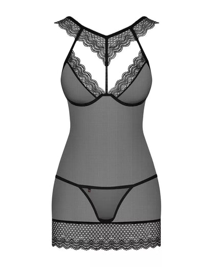 Obsessive OBS Chemise S/M – elegantiški nėriniai, reguliuojamas prigludimas