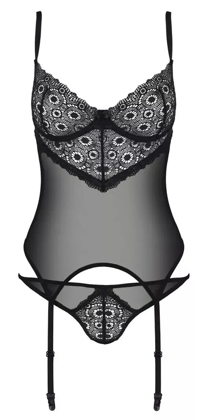 Passion Zinnia Corset L/XL – Eco Collection, permatomas nėrinių komplektas