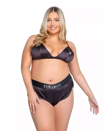 Playboy Lingerie Sparkling Bunny komplektas – žvilgantis 2 dalių patogus S/M dydis