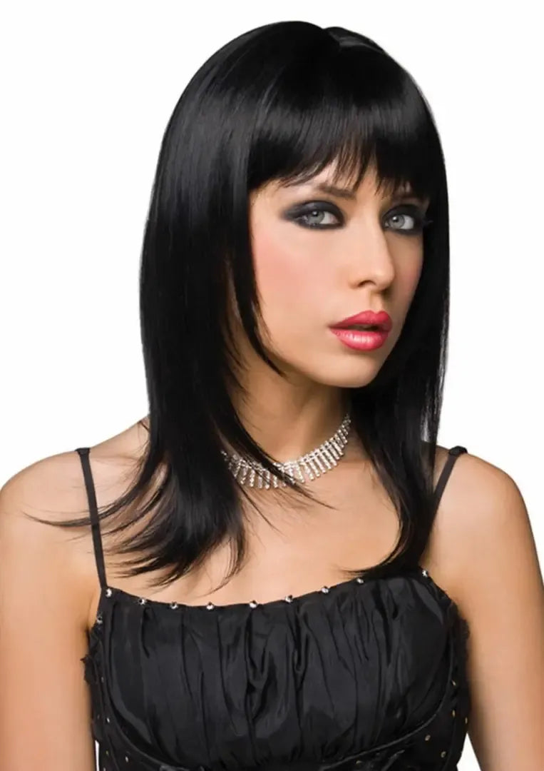 Pleasure Wigs Steph modelio juodas reguliuojamas sintetinis perukas