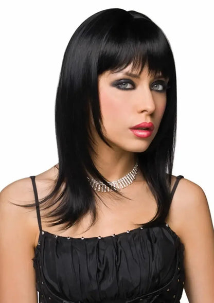 Pleasure Wigs Steph modelio juodas reguliuojamas sintetinis perukas