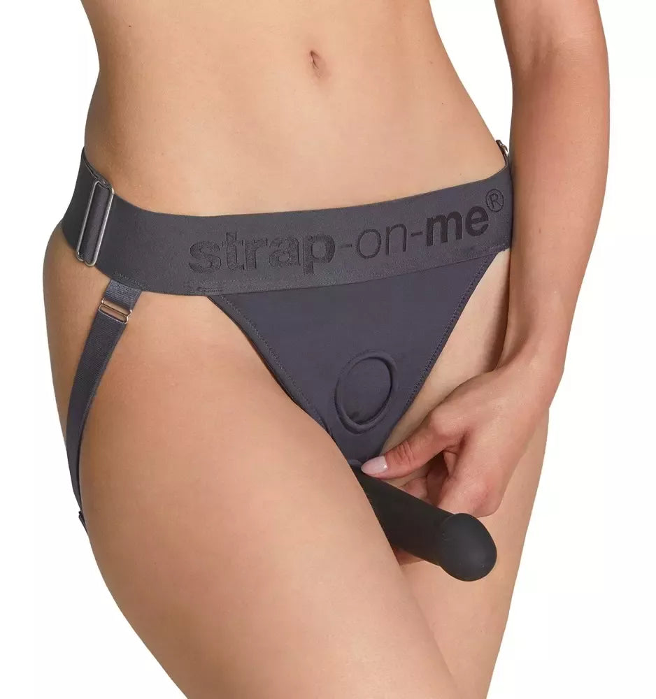 Strap-on-me Unique Harness pilki – reguliuojami mikropluošto diržai, vienas dydis