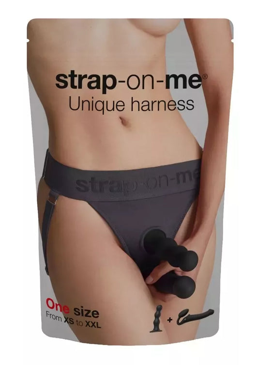 Strap-on-me Unique Harness pilki – reguliuojami mikropluošto diržai, vienas dydis