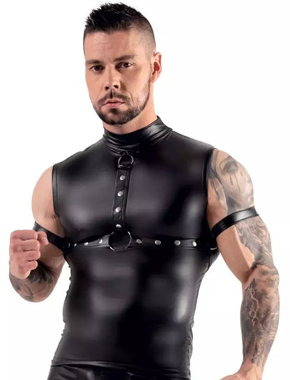 Svenjoyment Bondage Top Black S su reguliuojamais rankų diržais