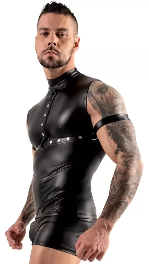 Svenjoyment Bondage Top Black S su reguliuojamais rankų diržais