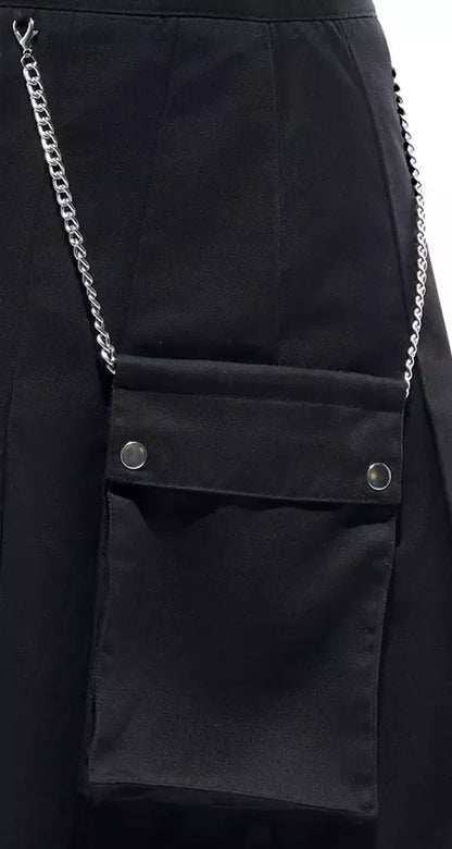 Svenjoyment Kilt Black XL – klasikinis klostuotas sijonas su nuimama kišene