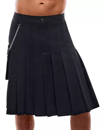 Svenjoyment Kilt Black XL – klasikinis klostuotas sijonas su nuimama kišene