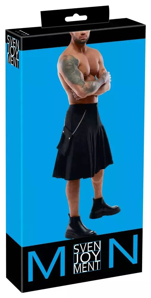 Svenjoyment Kilt Black XL – klasikinis klostuotas sijonas su nuimama kišene