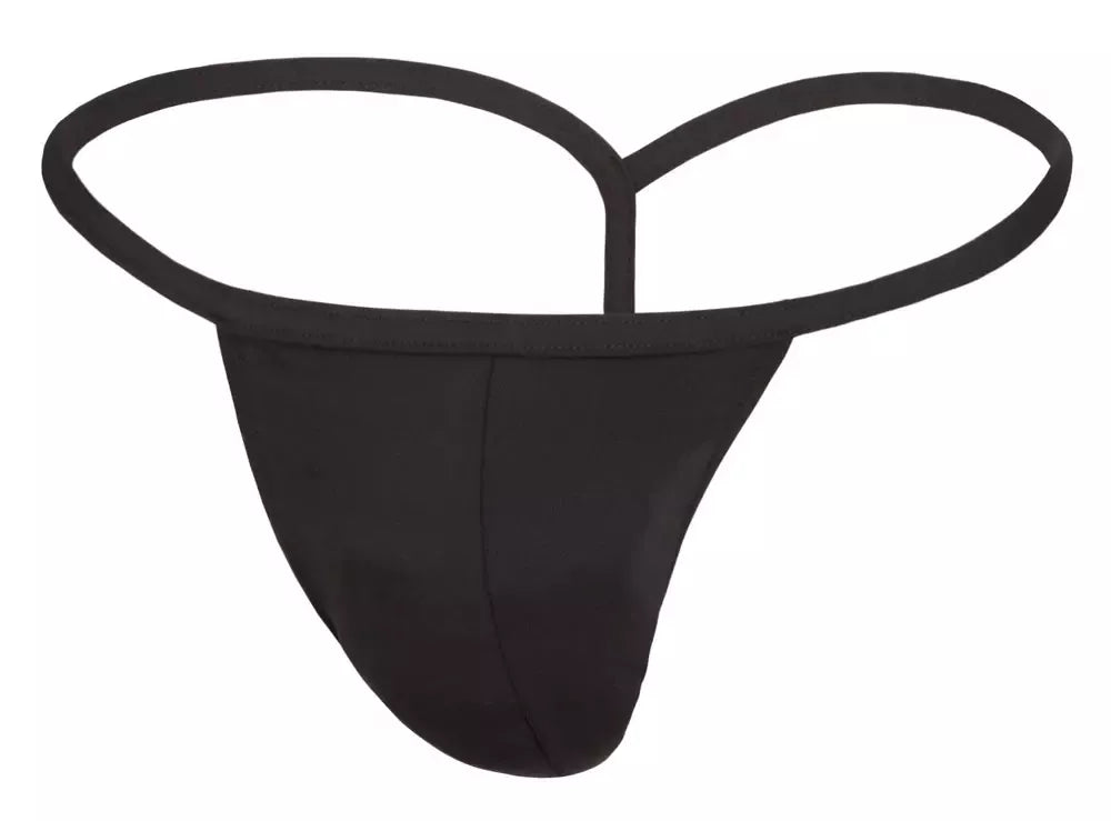 Svenjoyment Mini String XL vyriškos kelnaitės, spindinčios juodos spalvos, tamprus audinys
