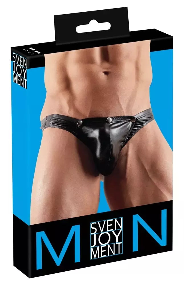 Svenjoyment NEK vyriški juodi stringai XL su nuimamu maišeliu