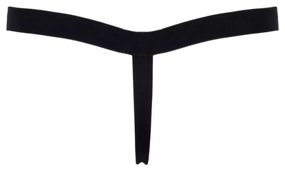 Svenjoyment Thong L/XL blizgus raudonas vinilas su juodu apvadu ir iškilumo funkcija