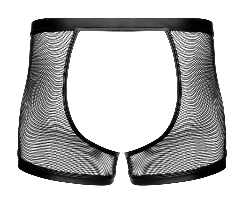 Svenjoyment vyriškas „Jock“ stiliaus apatinis trikotažas, 3XL dydis – permatomo tinklelio ir „wetlook“ efekto reguliuojamos kelnaitės