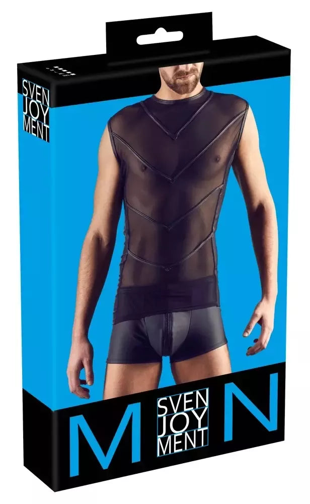 „Svenjoyment“ vyriški marškinėliai XL, „Powernet“ dryžuotas dizainas, matinė juoda