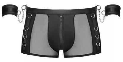 Svenjoyment vyriškos atvarto stiliaus kelnės (Bondage) su antrankiais, 2XL, juodos