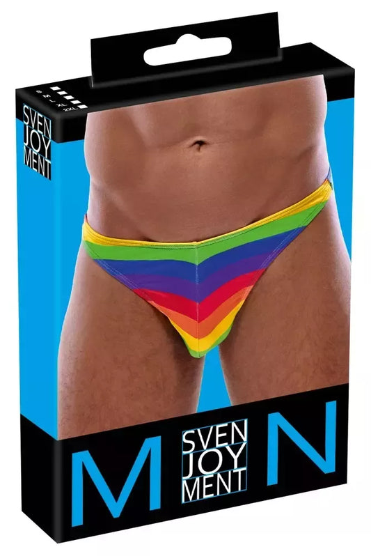 Svenjoyment vyriškos stringės Rainbow Stripes 2XL, patogios ir tamprios