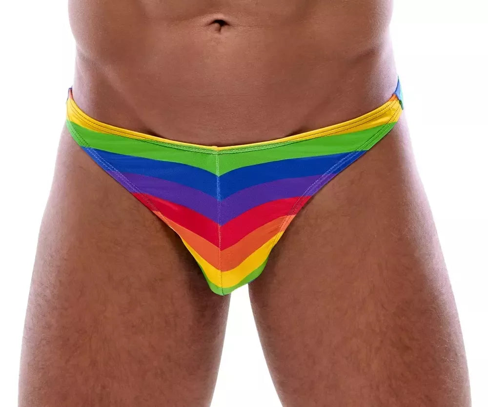 Svenjoyment vyriškos stringės Rainbow Stripes 2XL, patogios ir tamprios