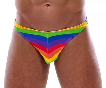 Svenjoyment vyriškos stringės Rainbow Stripes 2XL, patogios ir tamprios